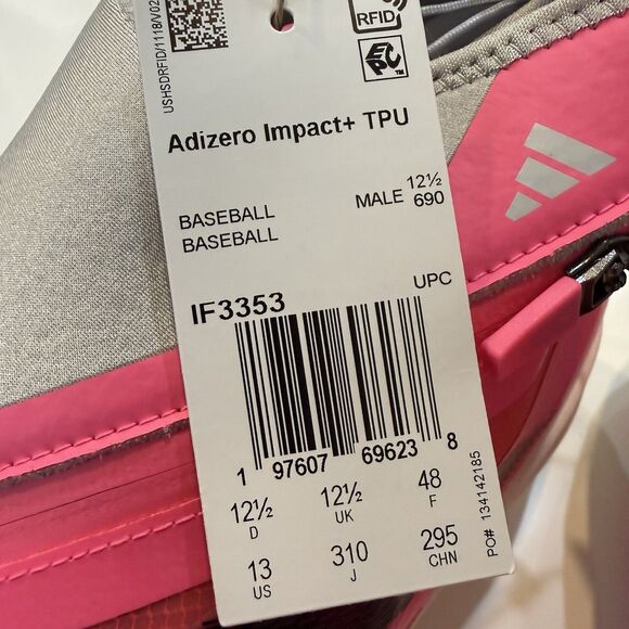 Size 13 Pink Adidas Adizero Impact+ TPU BSB Men\'s Baseball Cleats IF3353